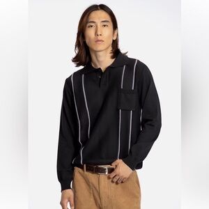 Men's Black Sweater with White Stripes
